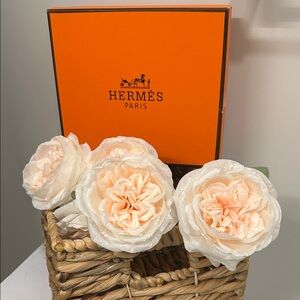 Hermes Peach and Cream Faux Floral Display